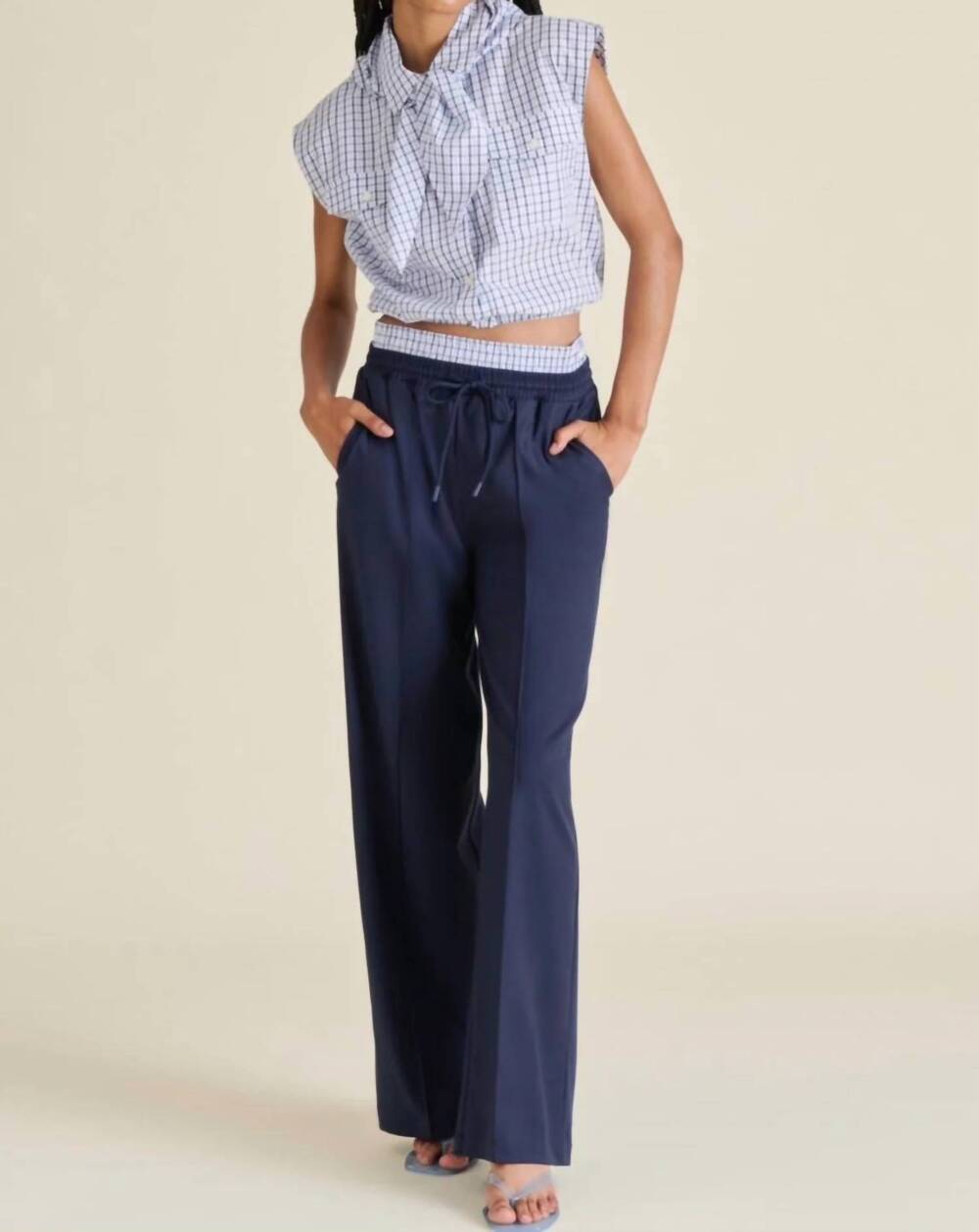 NEW STEVE MADDEN women's hanna tank blouse in blue white stripe